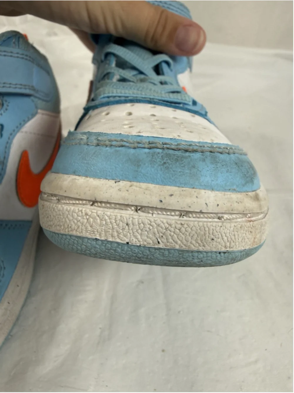 Nike Court Borough Mid 2 BG Kids 10.5C Sneakers Blue/Orange SZ 7Y NIB HF4791-407